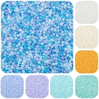 660ชิ้น2มิลลิเมตรหลายสีโฮมเมดครีมที่มีสีสันหลวมแก้วเมล็ดลูกปัดสําหรับเครื่องประดับ ทําเอง ทําสร้อยข้อมือต่างหู