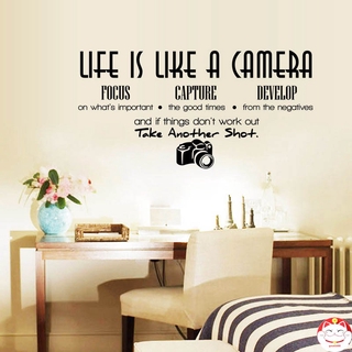 วอลล์เปเปอร์พีวีซีติดผนังลาย Life Is Like A Camera สําหรับตกแต่งบ้าน