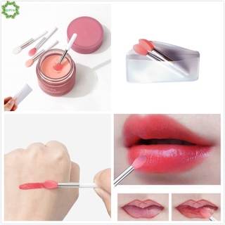 Cod Qipin 5pcs PVC Silicone Transparent Head Lip Brush Stick Lipstick Makeup Brush Tool with Bag