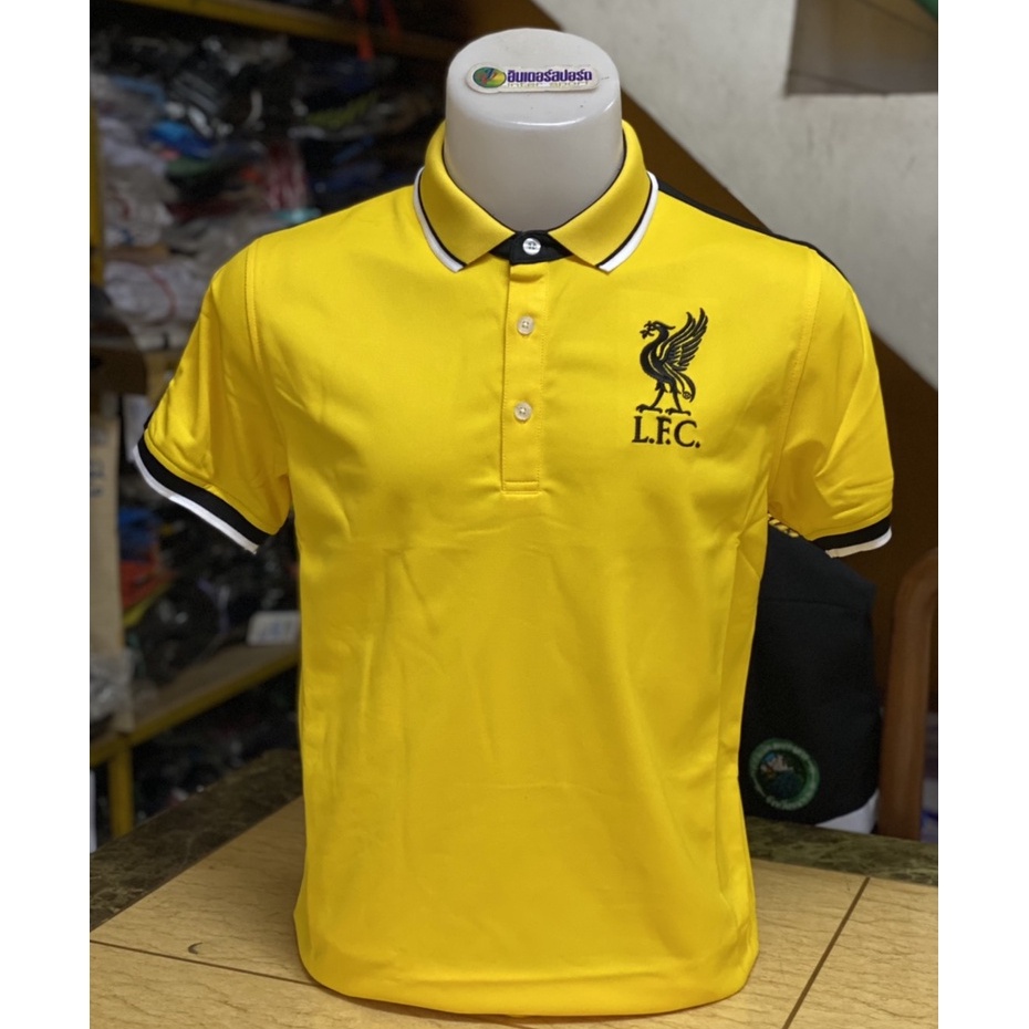 เสื้อโปโล ลิขสิทธิ์แท้100% Liverpool ( ชาย ) LFC029 สีเหลือง