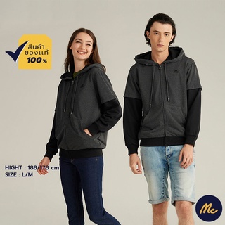 Mc JEANS เสื้อกันหนาว เสื้อ ฮู้ด mc เสื้อแขนยาว Unisex สีเทาเข้ม MJHP166