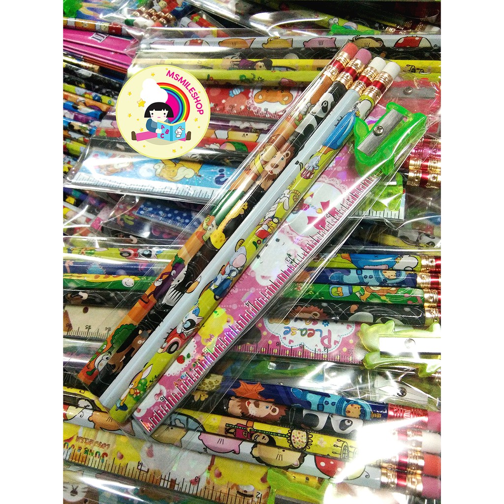 เซ็ทดินสอ​ พร้อมเครื่องเขียน(สินค้าคละลาย)