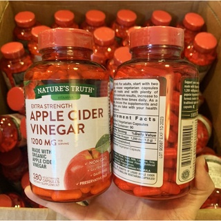 (180 แคปซูล) ชนิดดูดซึมเร็ว Natures Truth Apple Cider Vinegar 1200 mg.