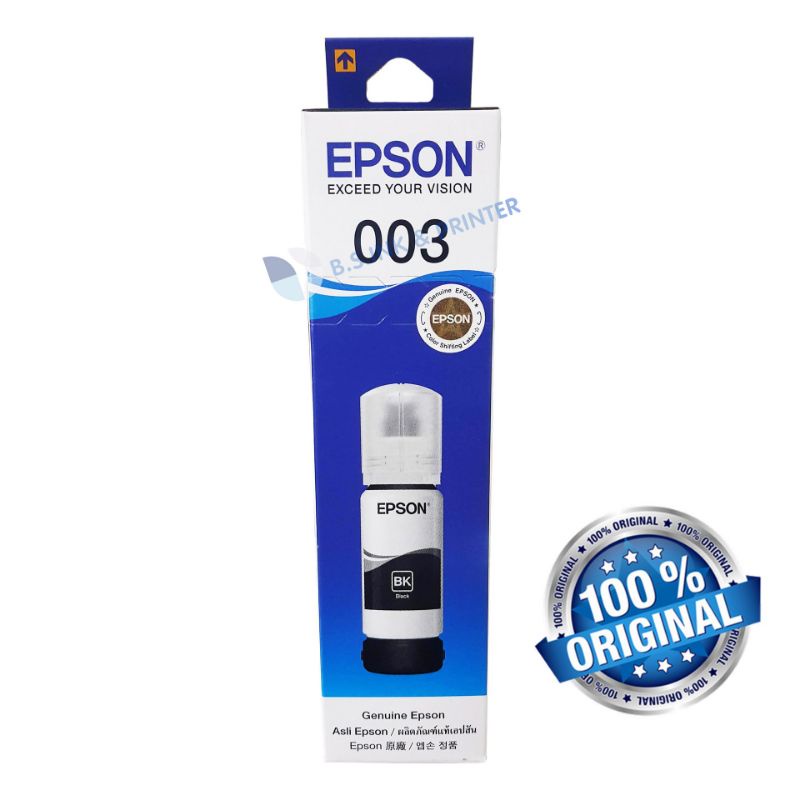 EPSON 003 สีดำ ของแท้ 100% มีกล่อง Epson L1100 L3100 L3200 L3500 L5100