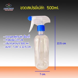 ขวดเปล่า ขวดสเปรย์เปล่า ขวดฟ็อกกี้ ความจุ 500 ml. ขวดพลาสติก PET แบบใส (ใช้ดีแน่นอน รับประกัน ส่งเก็บเงินปลายทาง)