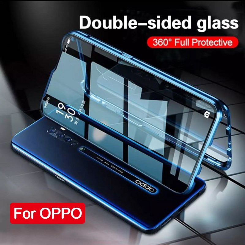 สองด้านเคสโทรศัพท์สําหรับOPPO A17 A17K F9 F9Pro A54 A16 A8 A31 A55 A5 A9 2020 สองด้านกระจกนิรภัยกรณี