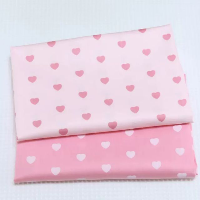 ผ้าคอตตอน 100% ลายหัวใจ