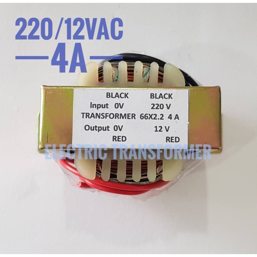 **4A** หม้อแปลง 220/12VAC 4A TRANSFORMER INPUT220VAC OUTPUT 12VAC 4A