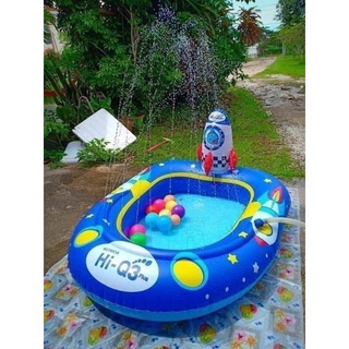 สระน้ำพุจรวด พรีเมี่ยมไฮคิว 🥰🥰💥ราคา499บาท💥ขนาด 110x90x55 cmผลิต​จากพลาสติก PVC  มีน้ำพุ