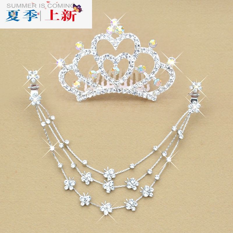 Crystal Diamond Hairpin Headdress Children Girl Hair Ornament Forehead