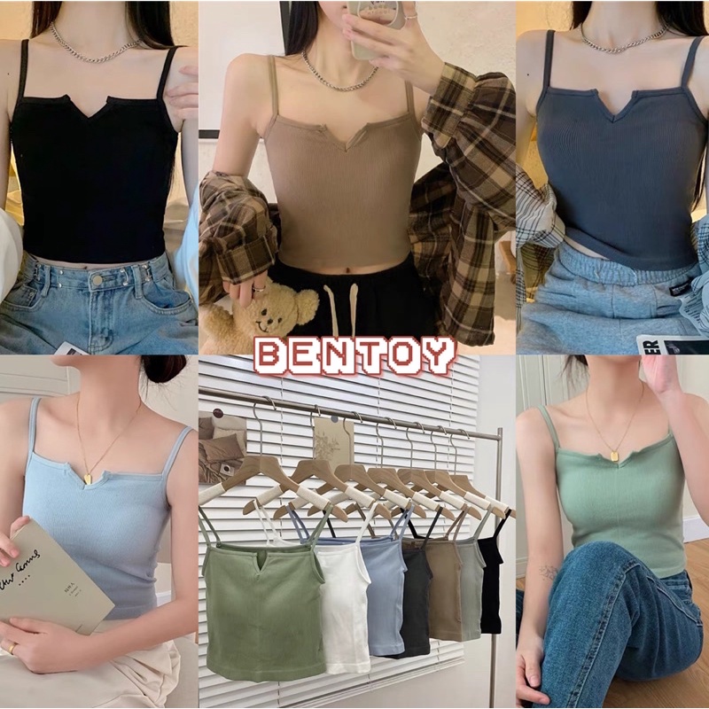 Bentoy(bratop6697)บรา เสื้อสายเดี่ยวมีฟองน้ำในตัว สีพื้น หลายสีให้เลือก สินค้าที่ต้องมีในตู้เสื้อผ้า