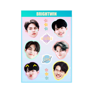 (มีเก็บเงินปลายทาง) Sticker สติ้กเกอร์ ไบร์ทวิน หยิ่นวอร์ พร้อม ออฟกัน บุ๋นเปรม บุ๋น หยิ่น ออฟ เพิร์ธ ไบร์ท วิน คริสสิง