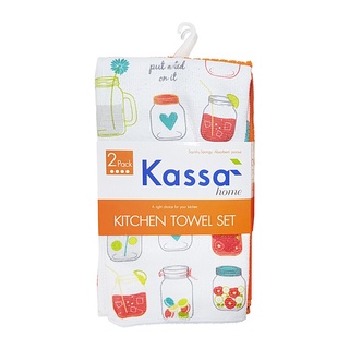 ว๊าว🍟 ผ้าไมโครไฟเบอร์ ลาย Jar KASSA HOME ขนาด 41 x 48 ซม. (แพ็ค 2 ชิ้น) สีส้ม 🚚พิเศษ!!✅