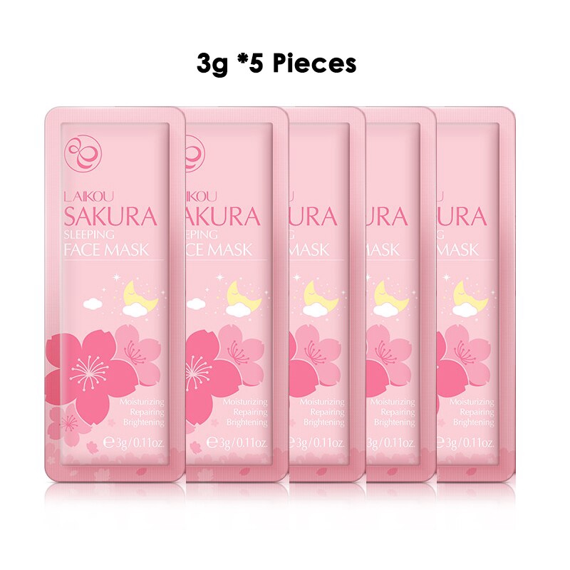 LAIKOU Sakura Sleeping Mask NoWash Sakura Face Masks Acne Skin Care