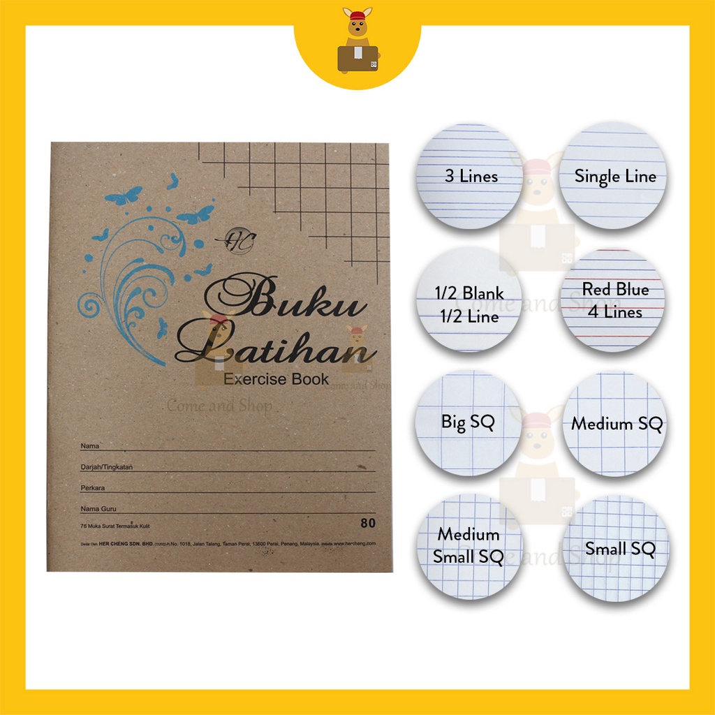 F5 80 หน้าหนังสือออกกําลังกาย Buku Latihan Buku Tulisan Craft Cover
