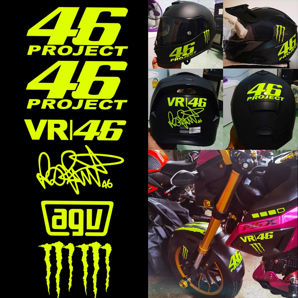 46 ROSSI อุปกรณ์เสริมรถจักรยานยนต์หมวกกันน็อค Kyt จักรยานรถสติกเกอร์สําหรับ Yamaha Nmax Aerox Xmax F