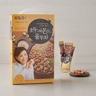 พร้อมส่ง 호두아몬드율무차 ชาอัลมอนด์ และธัญพืช 5 ชนิด Damtuh Walnut Almond Jobs Tears Tea