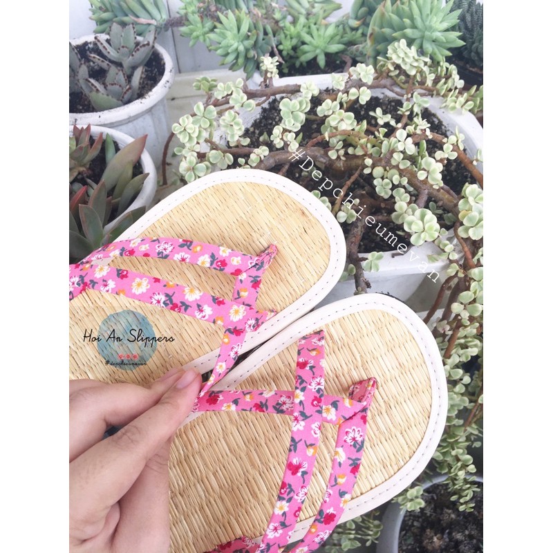 รองเท้าแตะเสื่อ Hoi An แฮนด์เมด