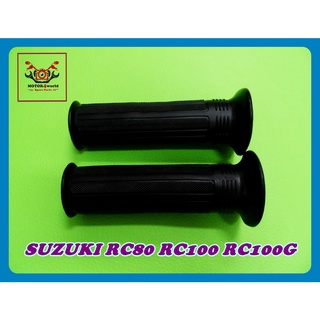 SUZUKI RC80 RC100 RC100G HANDLE GRIP RUBBER "BLACK" // ปลอกมือ ปลอกแฮนด์ SUZUKI RC80 RC100 RC100G สีดำ สินค้าคุณภาพดี