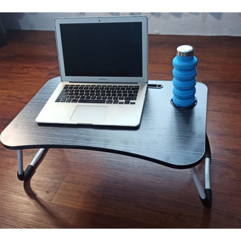 FOLDING LAPTOP PORTABLE / ALUMINIUM STAND โน๊ตบุ๊คพกพา ipad พร้อมที่ใส่ขวด jnp