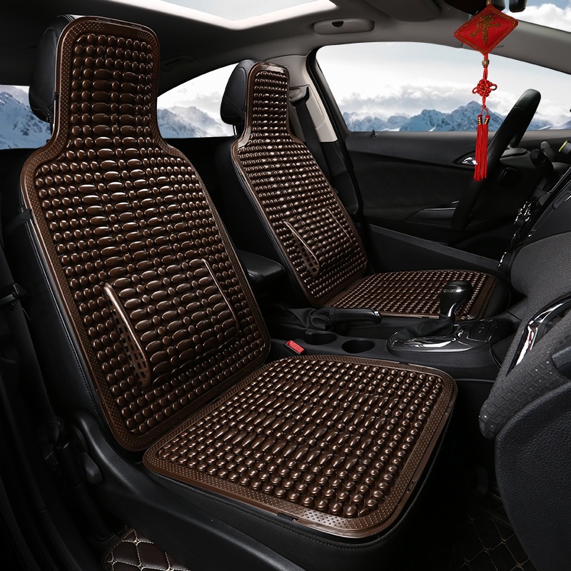 1ชิ้นสากลฤดูร้อนเย็นพีวีซีลูกปัดรถที่นั่งปกนวดรถที่นั่งเบาะที่มีหมอนเอวระบายอากาศ