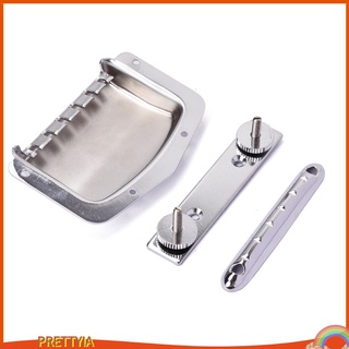 [Prettyia] สะพานสายกีตาร์เหล็ก + Tailpiece Diy อุปกรณ์เสริมสําหรับกีตาร์ไฟฟ้า