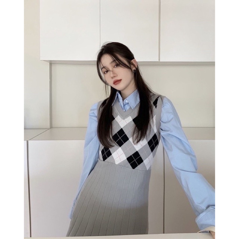 เดรส ไหมพรม Vest dress