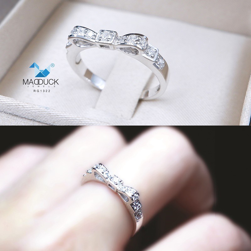Madduckjewels แหวนเงินแท้ เพชร CZ ชุบโรเดียม RG1322 - รูปที่ 4