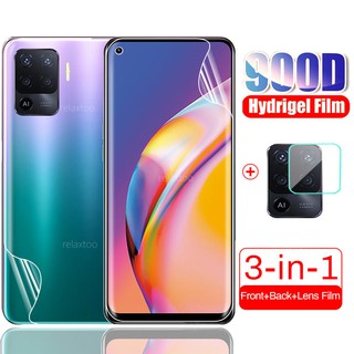 3 In 1 ฟิล์มกันรอยหน้าจอสําหรับ Oppo Reno5 F reno 5 Pro Reno5F reno 5 F Pro Lite Reno5Pro 5G A94 4G Hydrogel Film Screen Protector