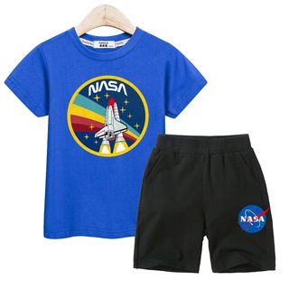 เสื้อเชิ้ตและกางเกงขาสั้น เสื้อผ้าเด็กนาซ่าkids NASA set boys fashion clothes