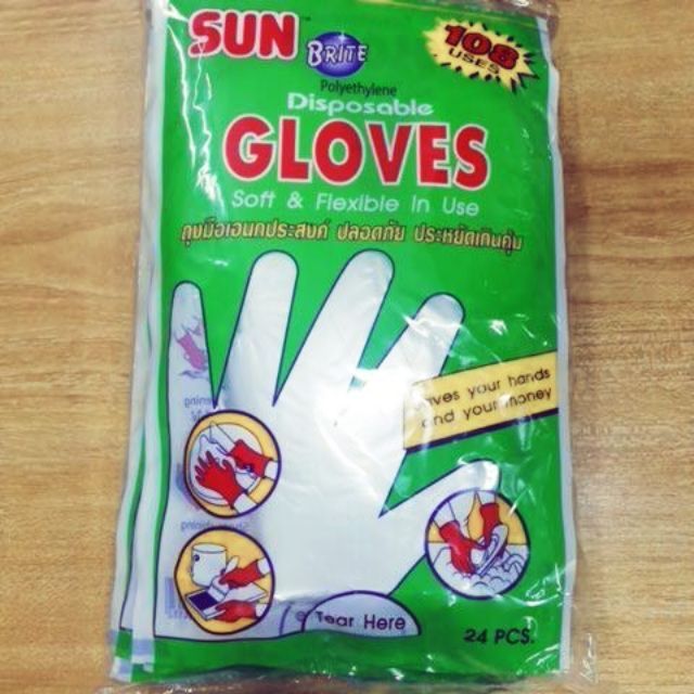 ถุงมือพลาสติก​ ถุงมือเอนกประสงค์ 1แพ็คมี​ 12คู่