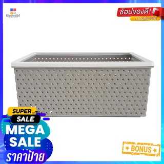 ตะกร้าผ้าเหลี่ยม PLIM STACK ไซซ์ L สีเทาRECTANGULAR BASKET PLIM STACK L GREY