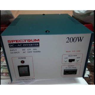 อินเวอร์เตอร์สเปคตรัม 200W DC12V เป็นไฟ AC 220V 200W หม้อแปลงไฟทองแดงแท้ Spectrum สั่งได้ไม่เกิน2เครื่องต่อ1ออเดอร์