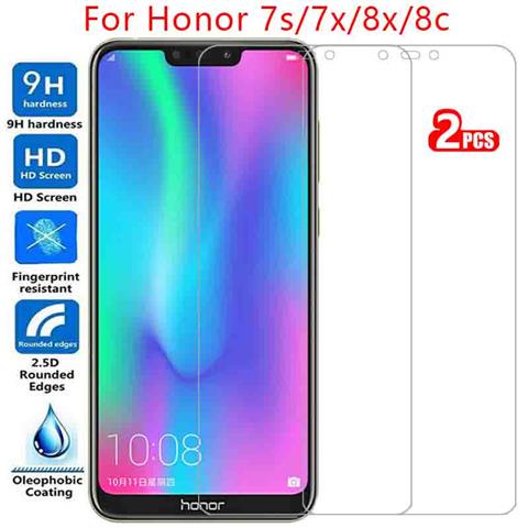 กระจกนิรภัยป้องกันสําหรับ Honor 7s 7x 8x 8c ป้องกันหน้าจอบน Honor7s Honor8x Honer Onor 7 s 8 x c S7 
