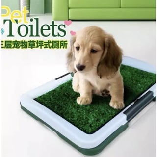 ถาดฝึกฉี่ แผ่นรองฉี่ ห้องน้ำสุนัข Dog Toilet Pad พร้อมหญ้าเทียม สำหรับฝึกให้สุนัขขับถ่าย