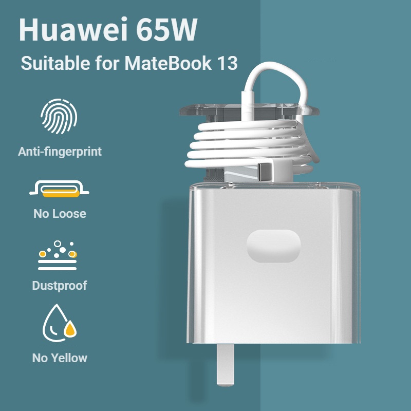 ตัวป้องกันเครื่องชาร์จ Huawei Matebook 13 Matebook D14 D15 2019 2020 ฝาครอบเครื่องชาร์จ 65W Soft Cha