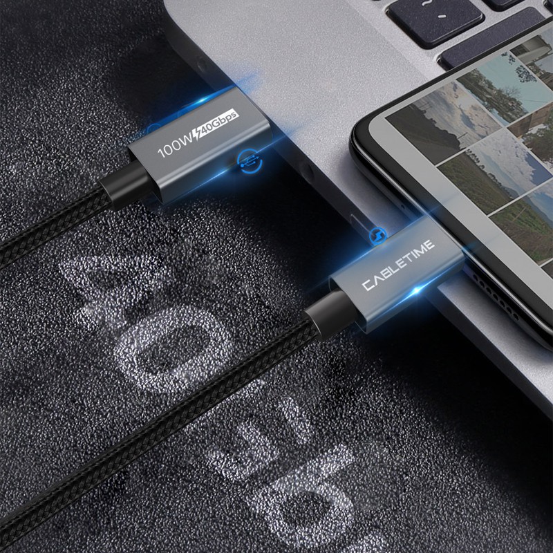 CABLETIME Thunderbolt 3 Cable 100W PD Cable USB 3.1 Type C to Type C