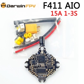 Darwinfpv F411 AIO ตัวควบคุมการบิน Whoop Blheli_S Betaflight F4 15A OSD BEC BL_S 1-3S 4In1 ESC สําหรับโดรนบังคับ FPV