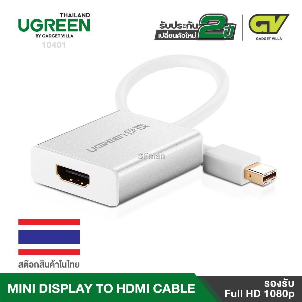 พร้อมส่งBest saller UGREEN รุ่น 10401 ตัวแปลงช่องสัญญาณMini DP Thunderbolt 2 เป็นHDMI สำหรับ Apple M