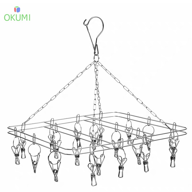 OKUMI_SHOP ที่หนีบผ้า ราวตากผ้าสแตนเลส 20 ที่หนีบ