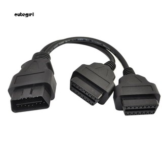 สายเคเบิลอะแดปเตอร์ ต่อขยาย ODB2 Y-Splitter 16 Pin ตัวผู้ เป็นตัวเมียคู่ 30 ซม.