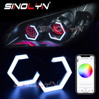 Sinolyn RGB ไฟโปรเจคเตอร์ LED Drl หกเหลี่ยม หลากสีสัน