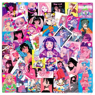 ❉ POP Pink Tokyo Girl - Series 04 Illustration Beauty สติ๊กเกอร์ ❉ 50Pcs/Set Waterproof DIY Fashion Decals Doodle สติ๊กเกอร์