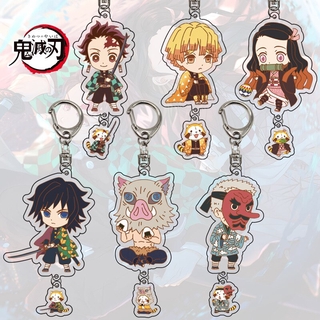 Demon Slayer ดาบพิฆาตอสูร Acrylic Keychain Pendant Cartoon Animation Peripheral Creative Tanjiro Nezuko Keychain