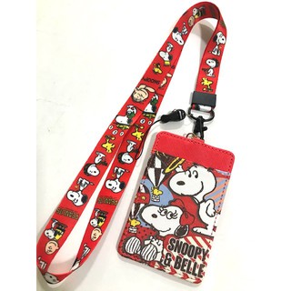 สายคล้องคอ สายคล้องบัตร ที่ใส่บัตร ซองใส่บัตร ที่ใส่บัตร พร้อมสายคล้องคอ ลาย SNOOPY RED  BELLE   สนูปปี้ แดง งานดี สวยงา