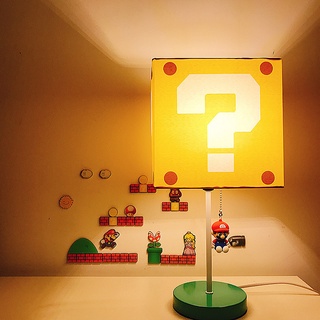 Mario LED โคมไฟตั้งโต๊ะตกแต่ง ins หนังสือเล่มเล็กสีแดงสุทธิเครื่องหมายคำถามสีแดงสร้างสรรค์ super mary เด็กข้างเตียงไฟกลางคืน