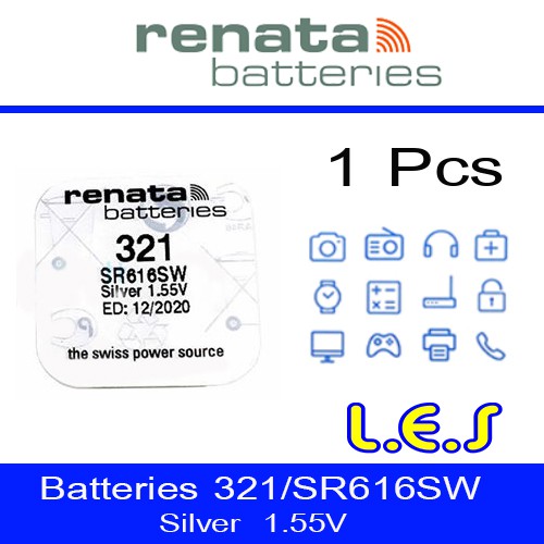 ถ่านกระดุม Renata 321 / SR616SW Watch Battery Button Coin Cell (ลดล้างสต๊อก) 50%