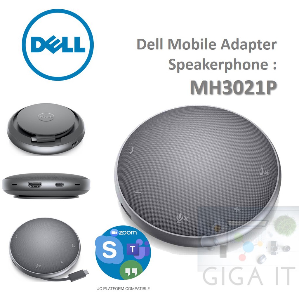 Dell Mobile Adapter Speakerphone รุ่น MH3021P USB-C adapter w/Integrated Speakerphone สินค้ารับประกันศูนย์เดล 1 ปี