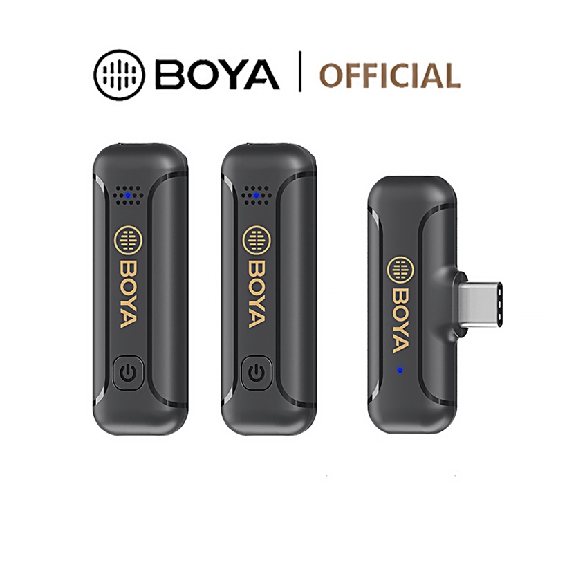 BOYA BY-WM3T2-D/U Wireless Microphone Noise Cancellation Mini Lapel Mic for Smartphones Laptop Tablet Charged While Using
