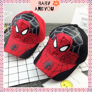 สินค้าพร้อมส่ง หมวกเด็กลาย สไปเดอร์แมน หมวกแฟชั่นแก๊ปเด็ก Baby hat หมวกแมงมุม